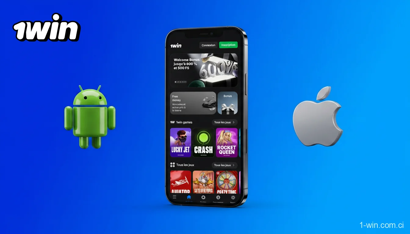 L'application mobile 1win permet, en Côte d'Ivoire, d'accéder aux paris, au casino et aux paiements, avec des notifications